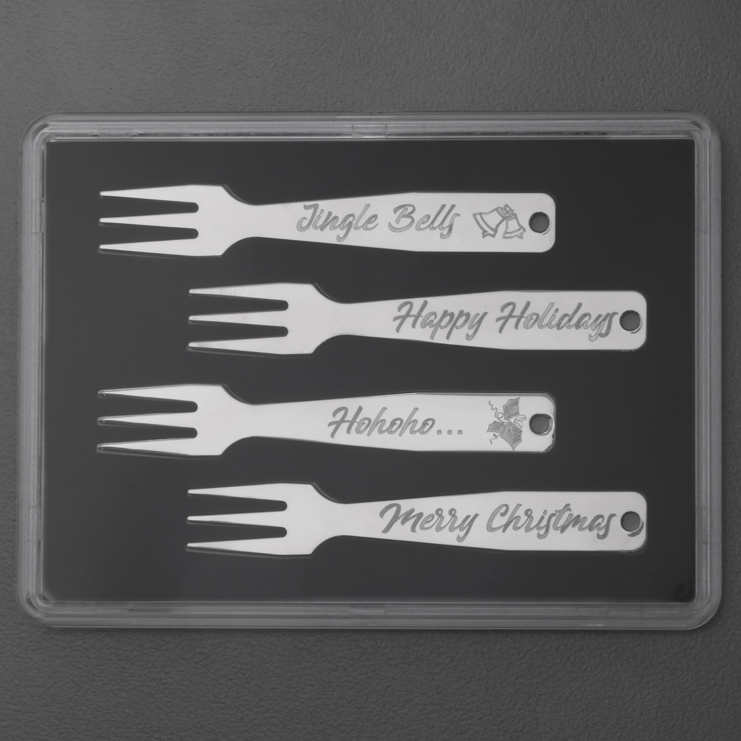 Gourmet-Gabel 4er-Set "Weihnachten" 925er Ag - Hauptansicht