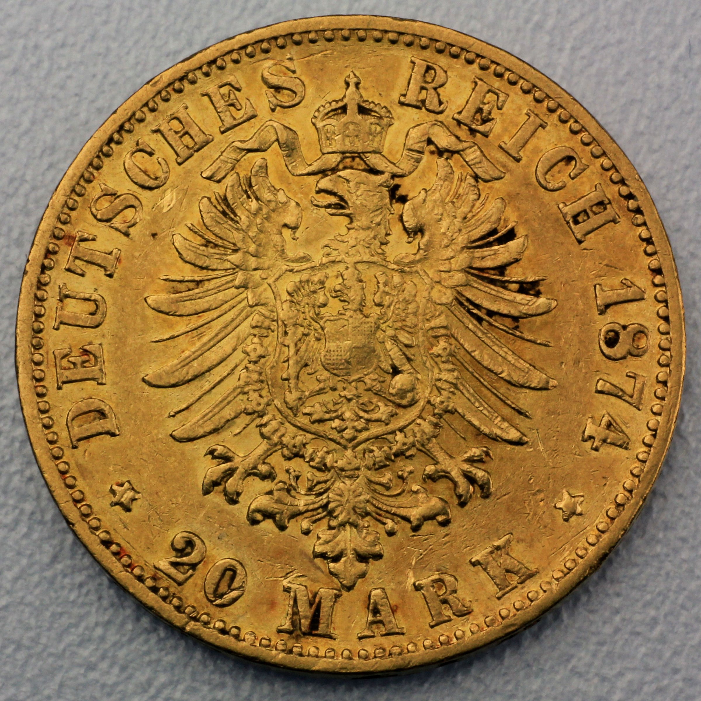 Goldmünze 20 Mark "Friedrich I." 1874-G J.187 (Baden) - Detailansicht 1