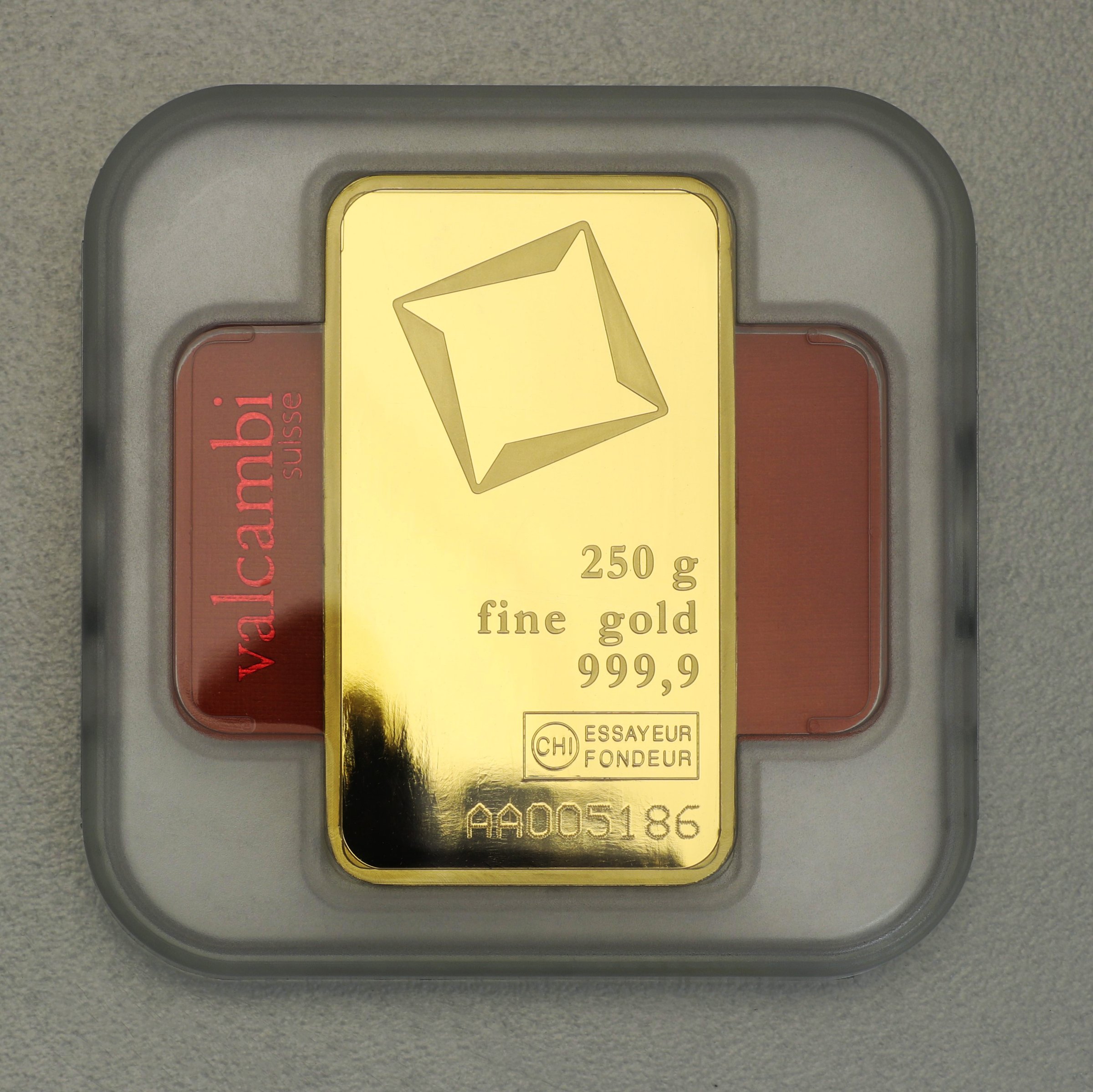 Goldbarren 250g VALCAMBI geprägt - Detailansicht 4