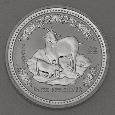 Silbermünze 1/2oz "Ziege" 2003 Lunar I – Year of the Goat (Australien) - Miniaturansicht 1