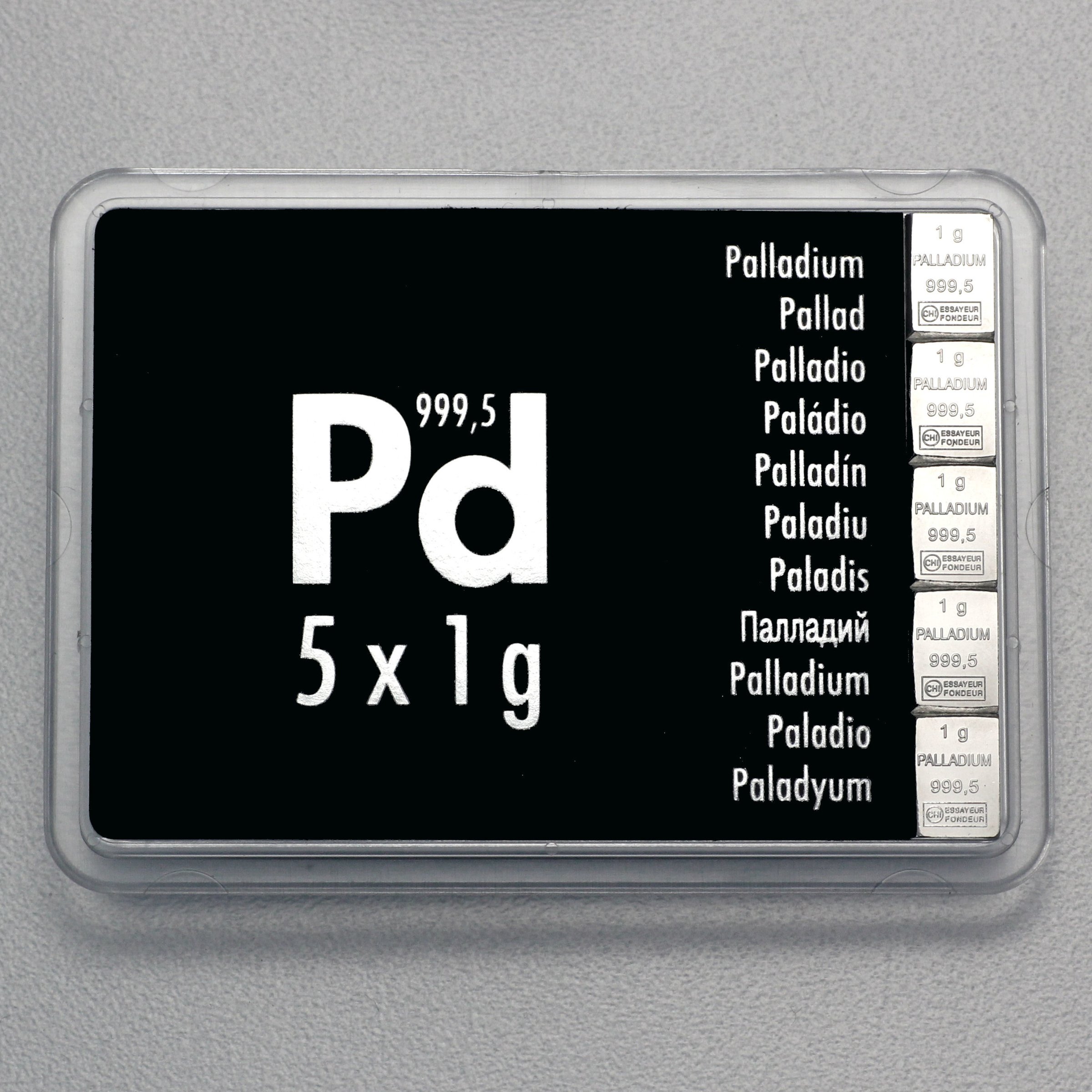 Palladiumtafel (5x 1g Feinpalladium) "CombiBar" - Hauptansicht