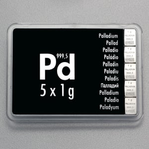 Palladiumtafel (5x 1g Feinpalladium) "CombiBar" - Hauptansicht