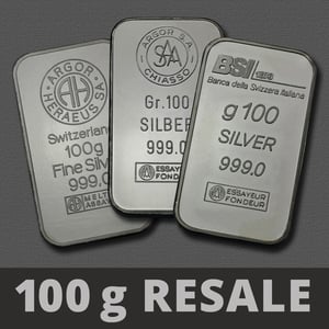 Silberbarren 100g (Resale) - Hauptansicht