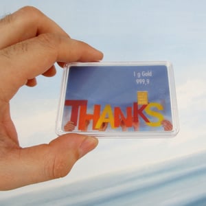 Goldbarren 1g "Danke/Thanks-Hände" (Flip) - Miniaturansicht 3