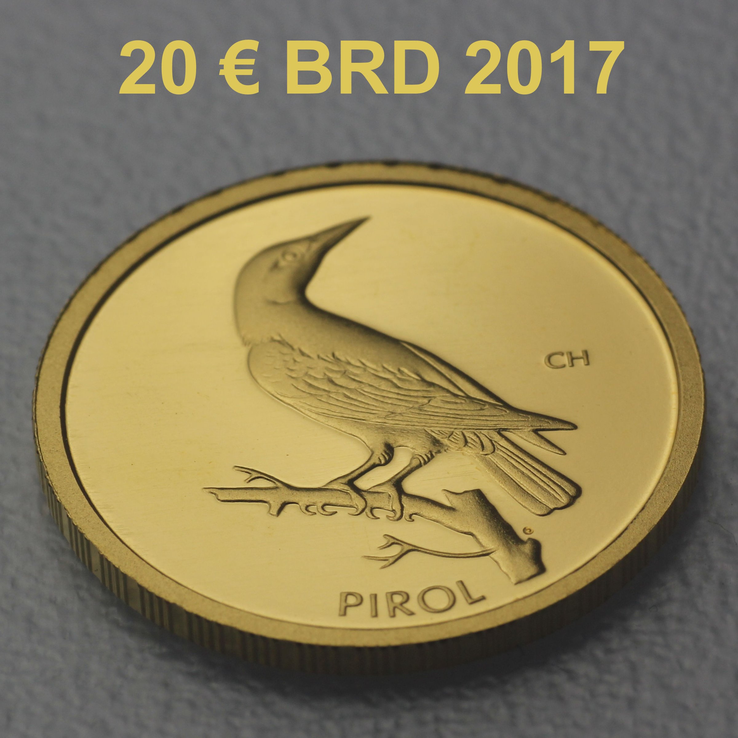 Goldmünze 20 Euro "Pirol" 2017 Heimische Vögel (Deutschland) - Detailansicht 5