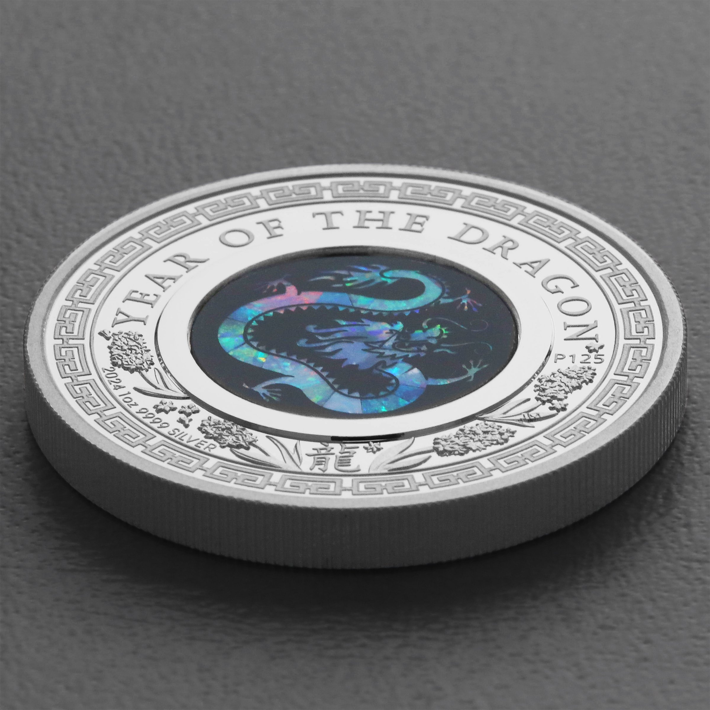 Silbermünze 1oz "Drache" 2024 (PP) Opal Lunar – Year of the Dragon (Australien) - Detailansicht 2