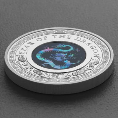 Silbermünze 1oz "Drache" 2024 (PP) Opal Lunar – Year of the Dragon (Australien) - Miniaturansicht 3