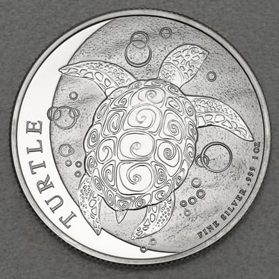 Silbermünze 1oz "Schildkröte" 2019 (Niue) - Miniaturansicht 1