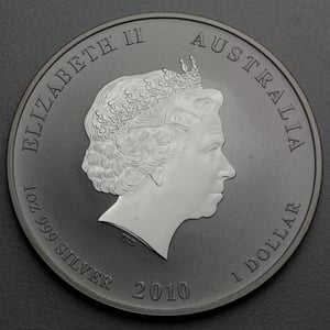 Silbermünze 1oz "Tiger" 2010 Lunar II – Year of the Tiger 19% (Australien) - Miniaturansicht 2