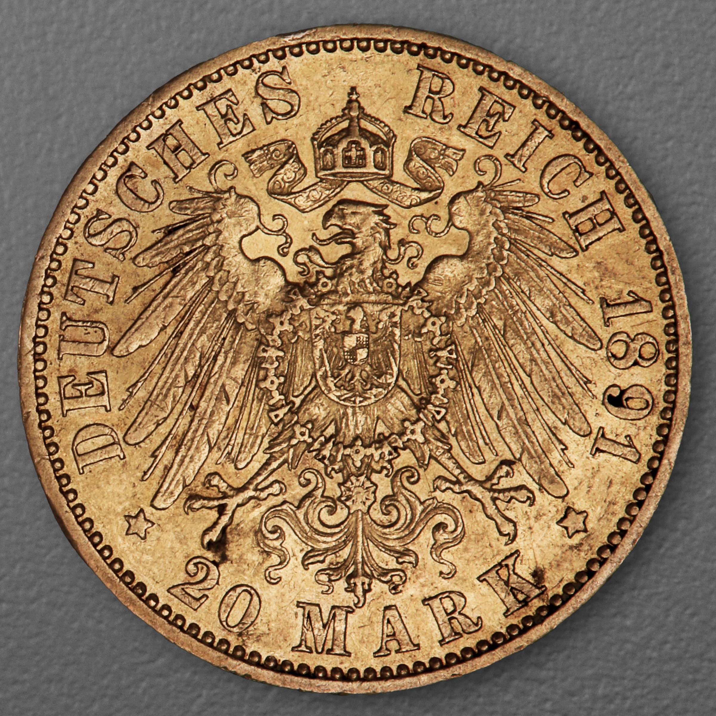 Goldmünze 20 Mark "Wilhelm II." 1891-A J.252 (Preußen) - Detailansicht 1