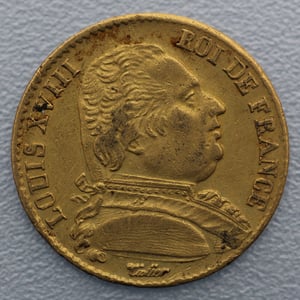 Goldmünze 20 Francs "Louis XVIII." Uniform (Frankreich) - Hauptansicht