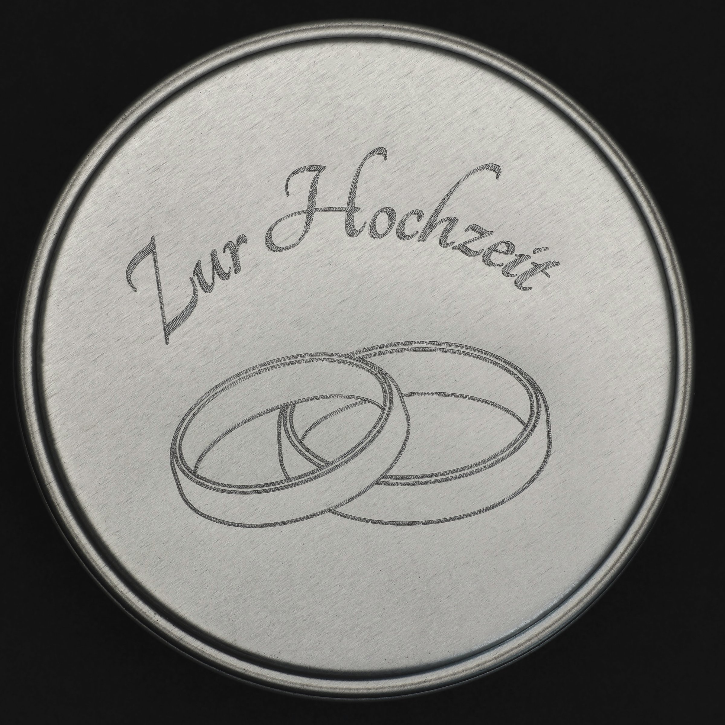 Geschenk-Box "Zur Hochzeit" (rund, Ø: ca. 8 cm) - Detailansicht 1