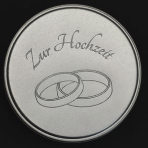 Geschenk-Box "Zur Hochzeit" (rund, Ø: ca. 8 cm) - Miniaturansicht 2