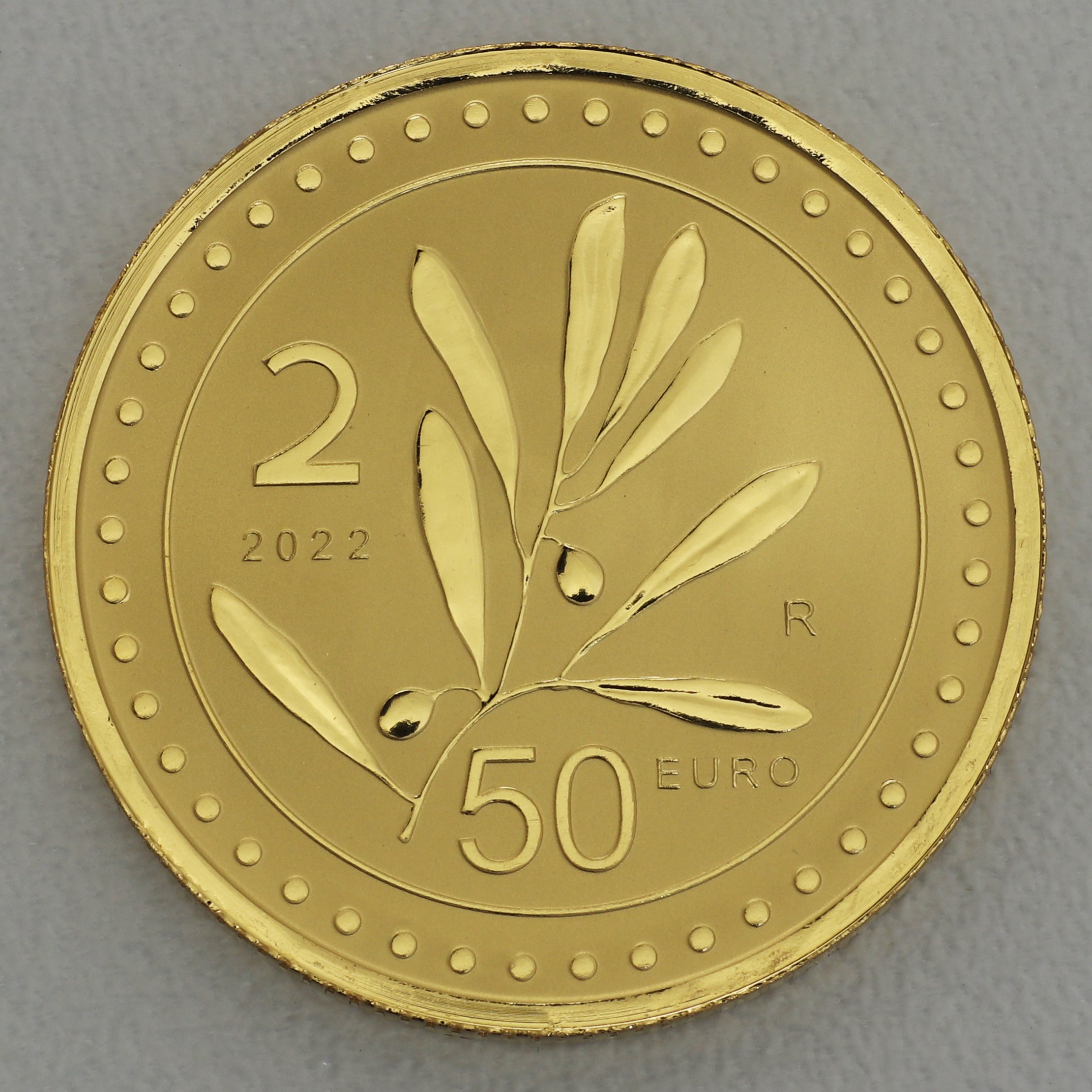 Goldmünze 50 Euro "2 Lira" 2022 Reverse Proof (Italien) - Hauptansicht