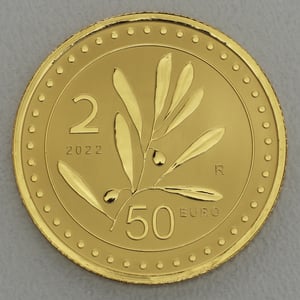 Goldmünze 50 Euro "2 Lira" 2022 Reverse Proof (Italien) - Hauptansicht