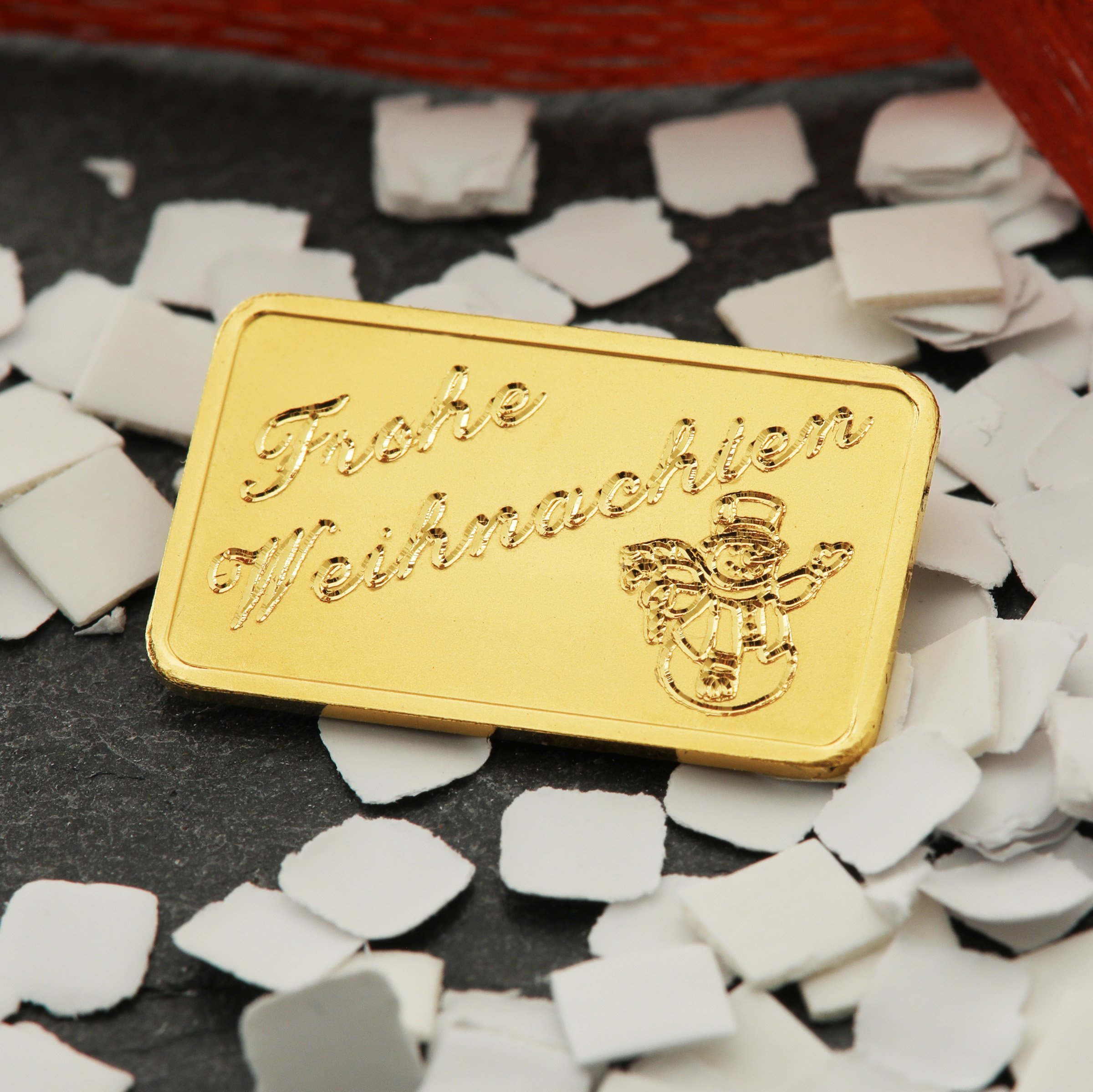 Goldbarren 2,5g Gravur "Weihnachten - Schneemann" - Detailansicht 8