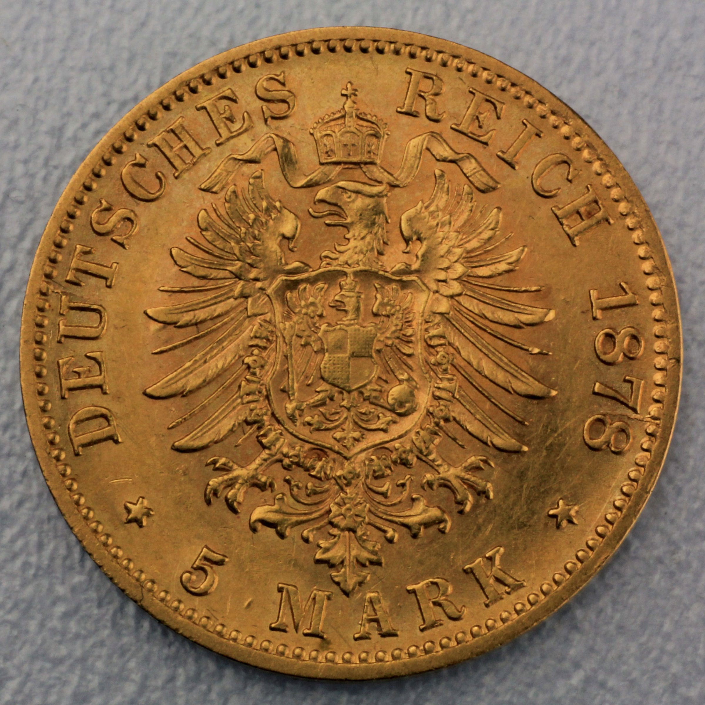 Goldmünze 5 Mark "Karl" (Württemberg) - Detailansicht 1