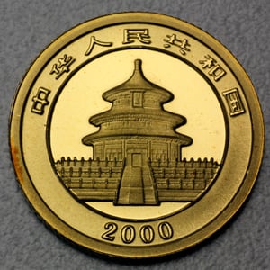 Goldmünze 1/10oz "Panda" 2000 (China) - Miniaturansicht 2