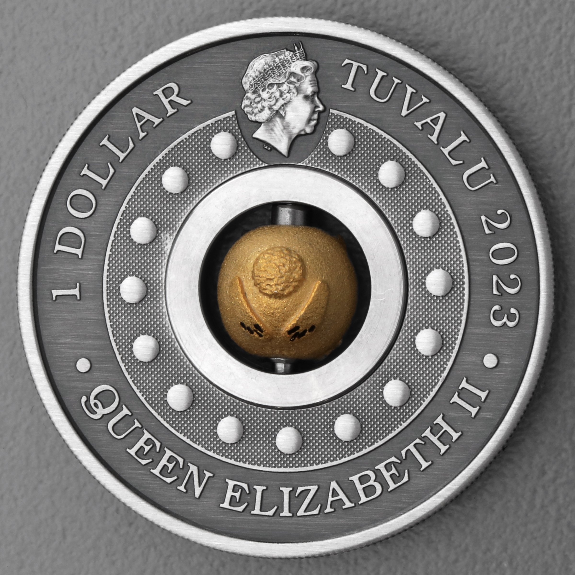 Silbermünze 1oz "Hase" 2023 (AF) Rotating Charm – Year of the Rabbit diff. (Tuvalu) - Detailansicht 1