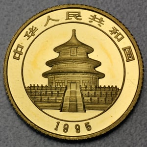 Goldmünze 1/10oz "Panda" 1995 (China) - Miniaturansicht 2