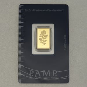 Goldbarren 2,5g PAMP "Rose" - Hauptansicht