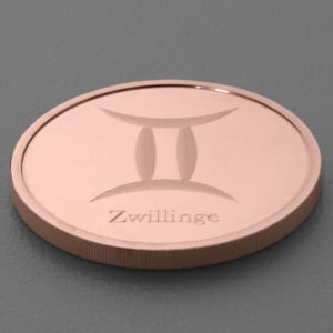 Kupfermedaille "Sternzeichen Zwillinge" Gravurmedaille - Miniaturansicht 3