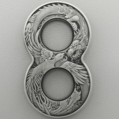 Silbermünze 2oz "Figure 8 Dragon and Phoenix" 2020 (AF) (Australien) - Miniaturansicht 1