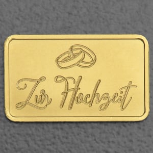 Goldbarren 2,5g Gravur "Zur Hochzeit" - Hauptansicht