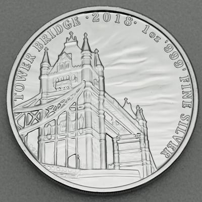 Silbermünze 1oz "Tower Bridge" 2018 Landmarks of Britain (Großbritannien) - Miniaturansicht 1