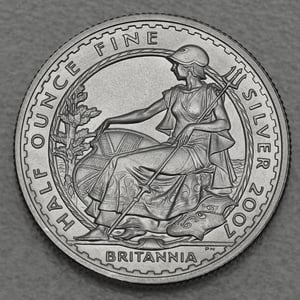 Silbermünzen 6 x 1/2oz "Britannia" 2007 (Satin PP) 20th Anniversary Set – 6-teilig (Großbritannien) - Miniaturansicht 5