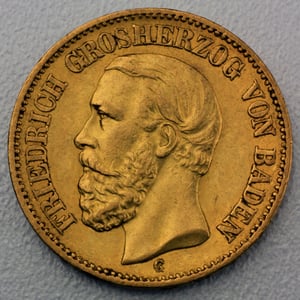 Goldmünze 20 Mark "Friedrich I." 1872-G J.184 (Baden) - Hauptansicht