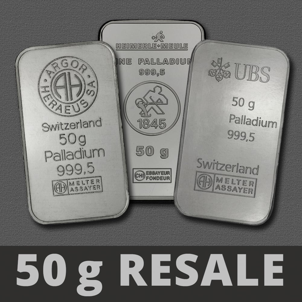Palladiumbarren 50g "Resale" - Hauptansicht