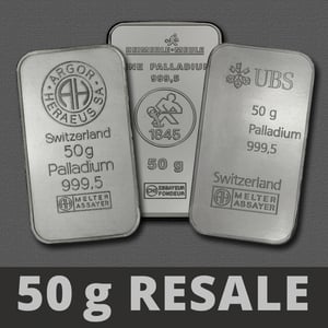 Palladiumbarren 50g "Resale" - Hauptansicht