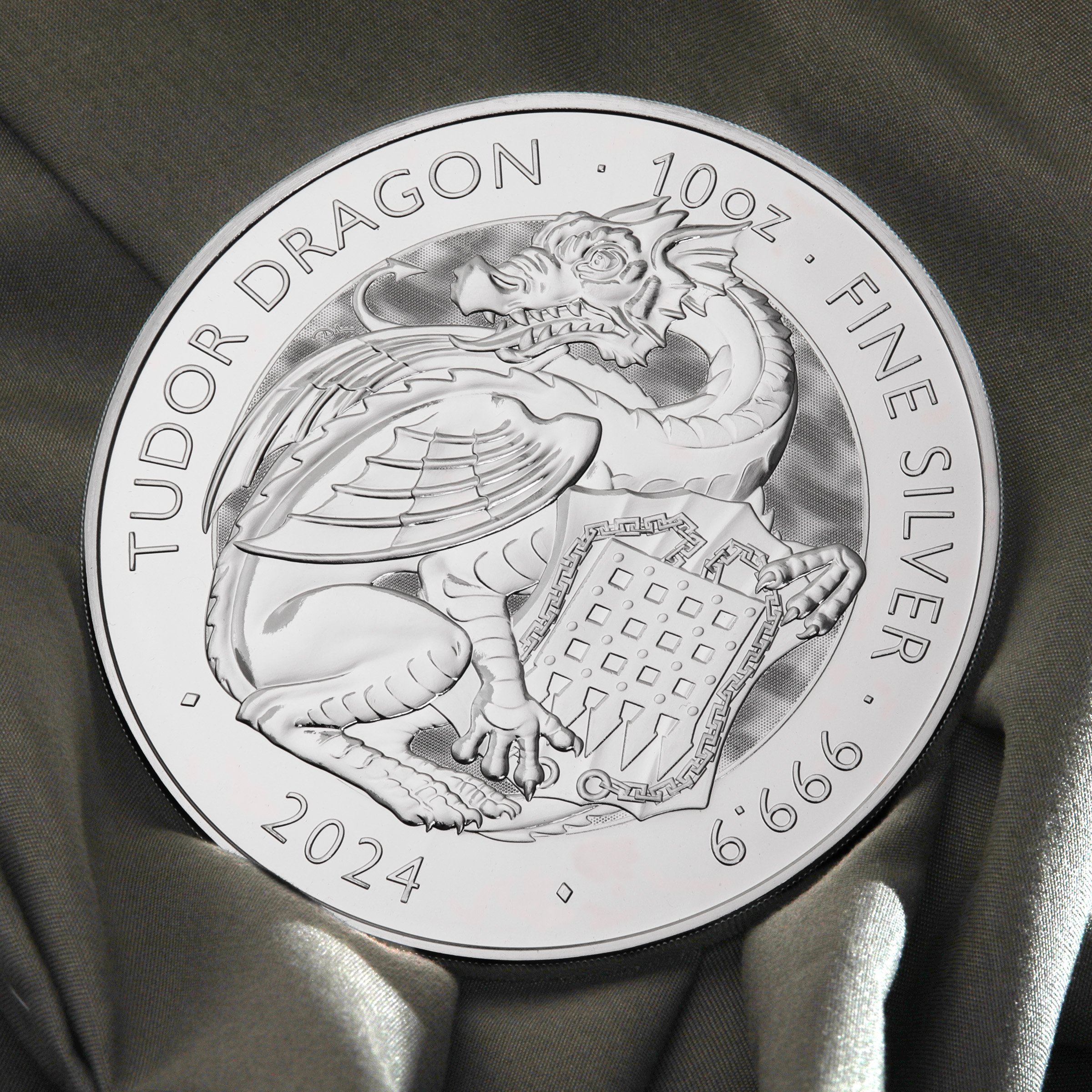 Silbermünze 10oz "Tudor Dragon" 2024 Royal Tudor Beasts (Großbritannien) - Detailansicht 4