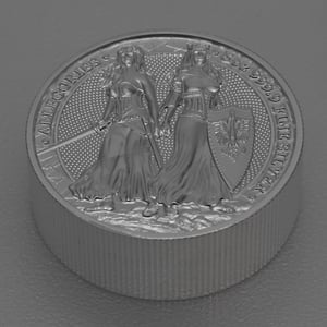 Silbermedaille 5oz "Polonia & Germania" 2022 Allegories (Polen) - Miniaturansicht 3