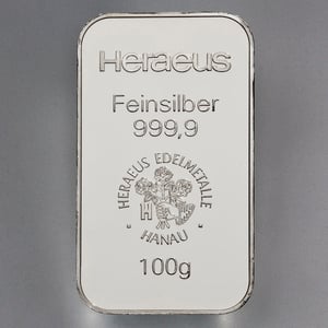 Silberbarren 100g HERAEUS, geprägt - Miniaturansicht 3