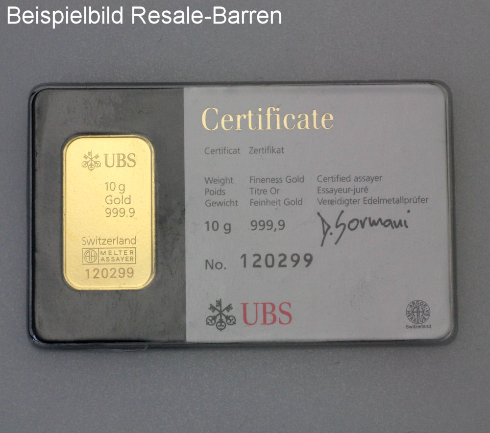 Goldbarren 10g "Resale" (div. Hersteller) - Detailansicht 3