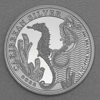 Silbermünze 1oz "Seepferdchen" 2022 Caribbean Silver (Barbados) - Miniaturansicht 1