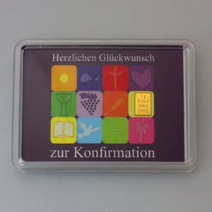 Goldbarren 1g "Konfirmation" (Motivbox) - Hauptansicht