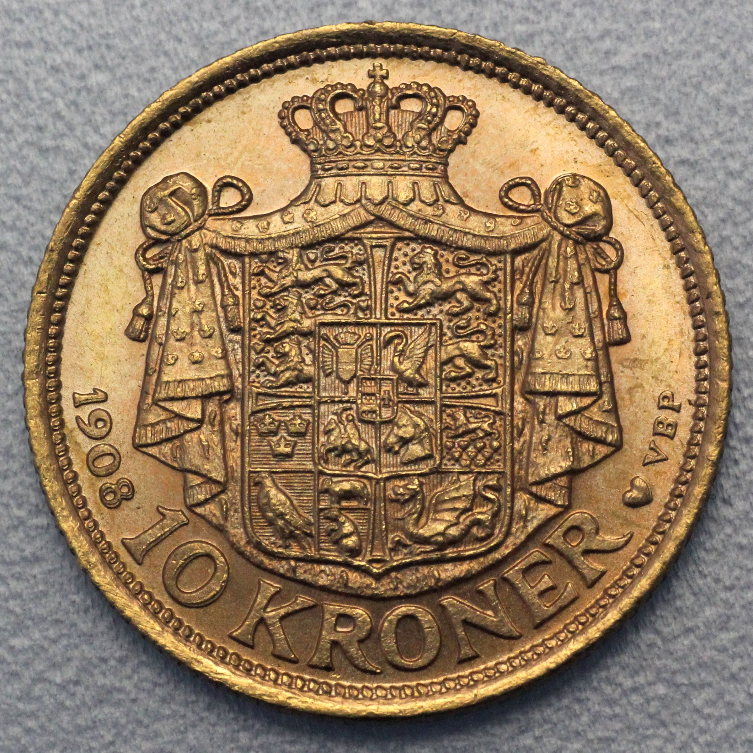 Goldmünze 10 Kronen "Frederik VIII." (Dänemark) - Detailansicht 1