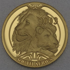 Goldmünzen "The Lion" 2003 Natura Set 2-teilig Wildcats of Africa (Südafrika) - Miniaturansicht 3