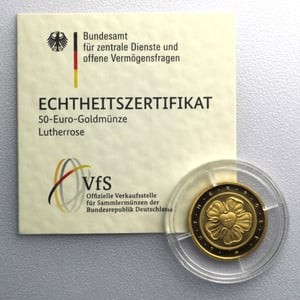 Goldmünze 50 Euro "Lutherrose" 2017 Reformation (Deutschland) - Miniaturansicht 5