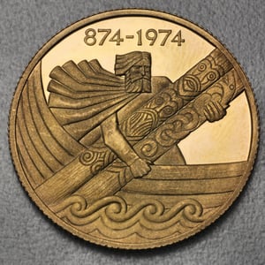 Goldmünze 10000 Kronur 1974 (Island) - Miniaturansicht 2