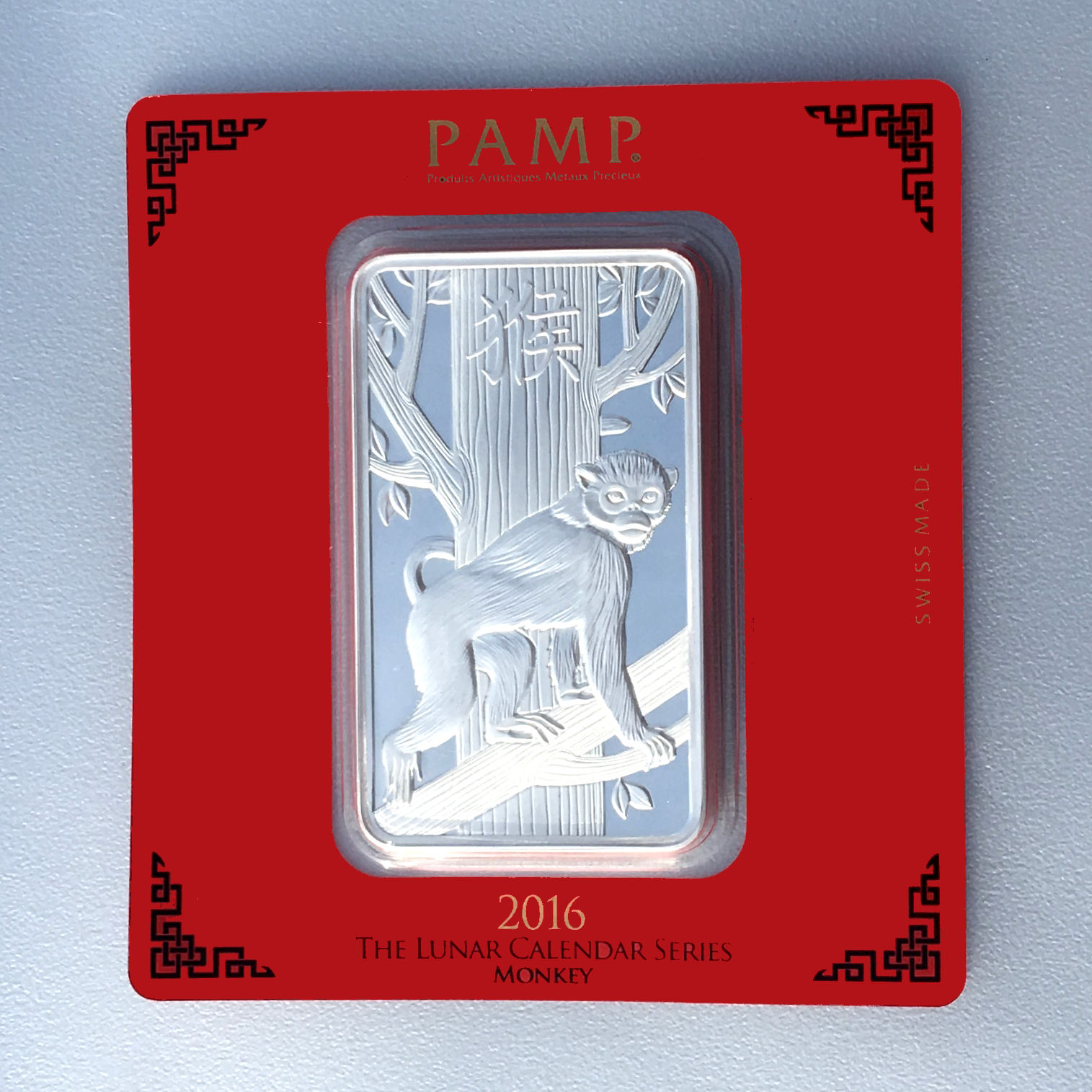 Silberbarren 100g "Affe 2016" Lunar PAMP - Hauptansicht