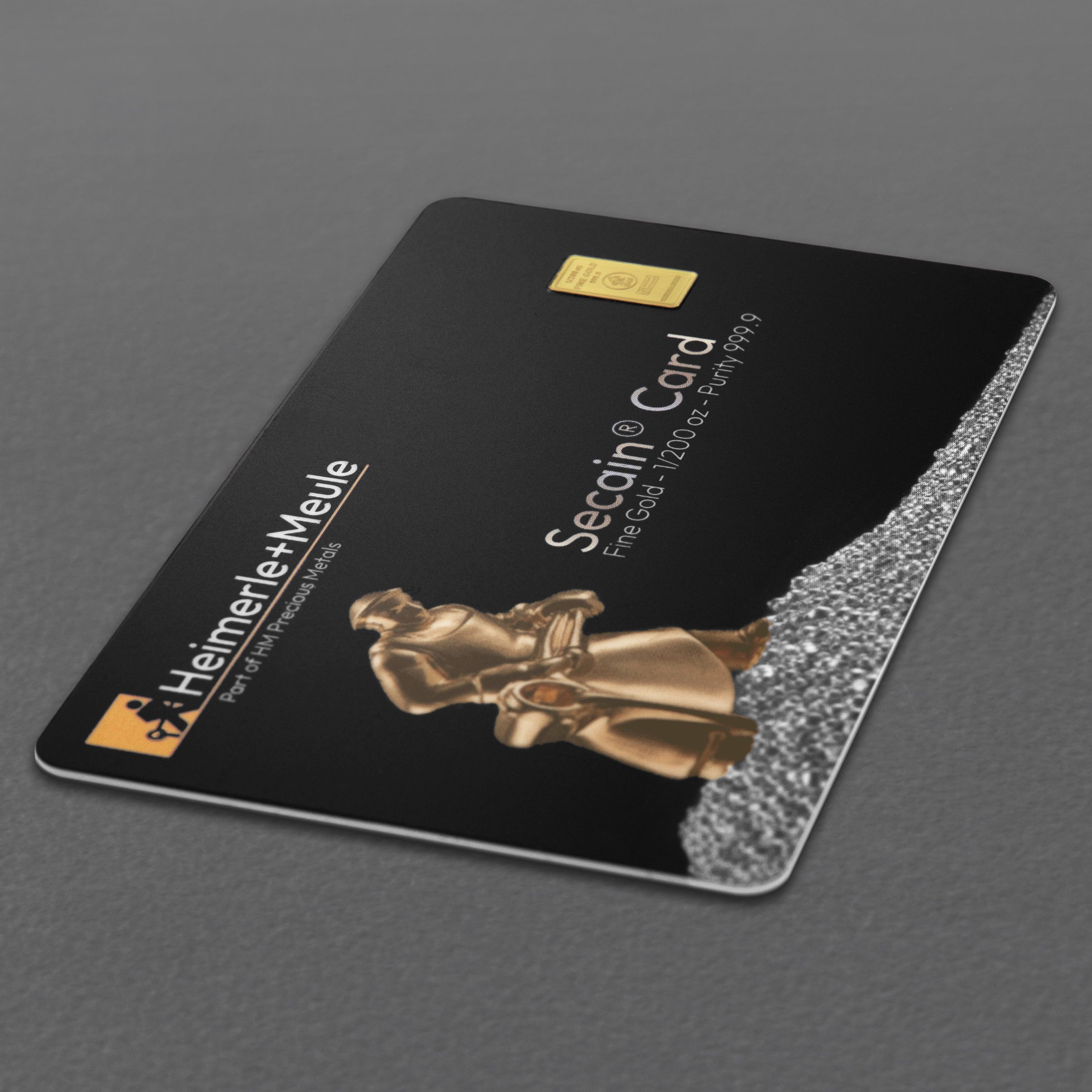 Goldbarren 1/200oz HEIMERLE + MEULE "Secain Card" geprägt - Detailansicht 2