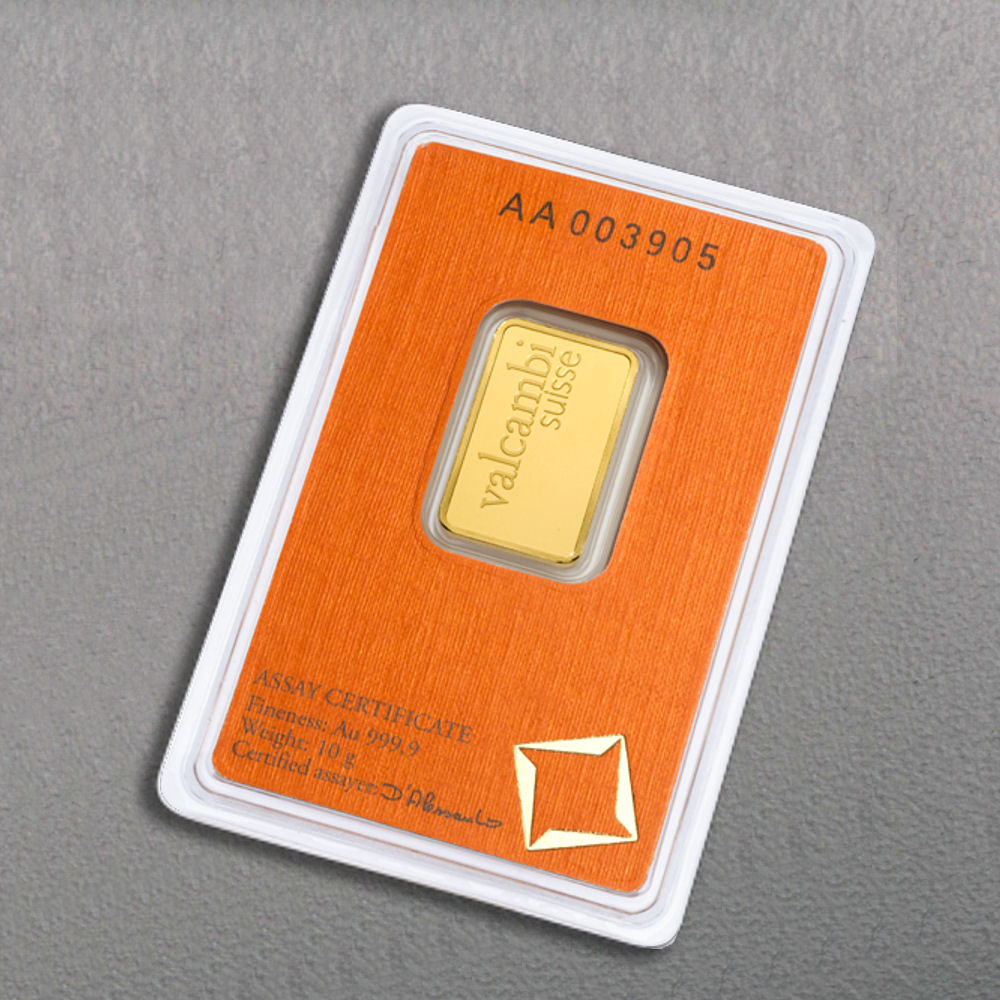 Goldbarren 10g VALCAMBI geprägt - Detailansicht 1
