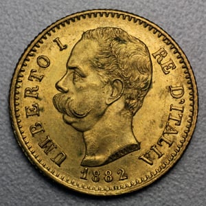 Goldmünze 20 Lire "Umberto I." verschiedene Jahrgänge (Italien) - Hauptansicht