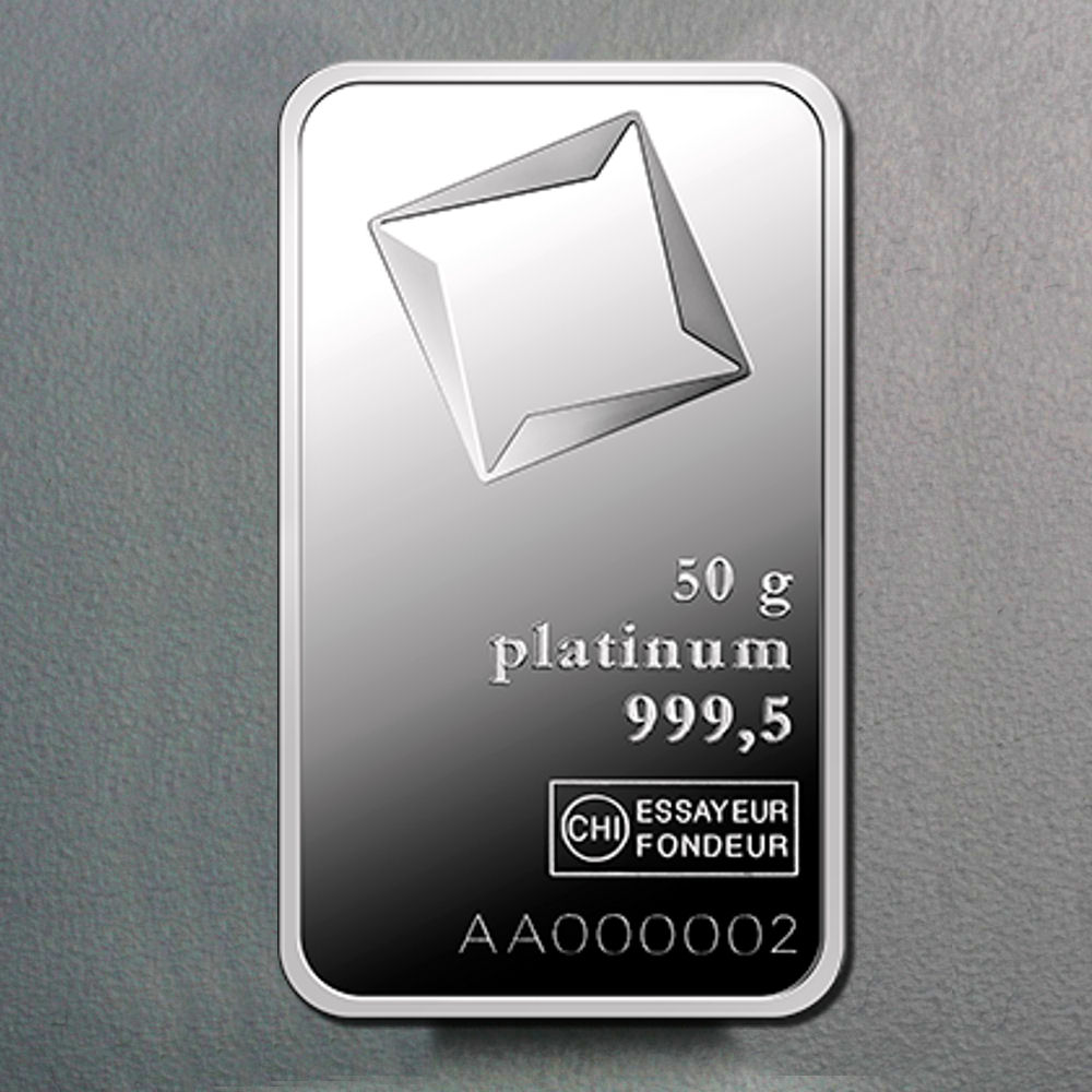 Platinbarren 50g VALCAMBI (Pt) - Hauptansicht