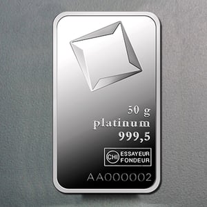 Platinbarren 50g VALCAMBI (Pt) - Hauptansicht