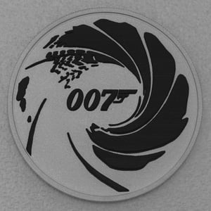 Silbermünze 1oz "James Bond 007" 2022 James Bond - Black Edition (Tuvalu) - Hauptansicht